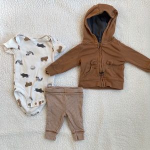 Newborn Boys 3 Piece Jacket Set